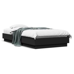 Berkfield Home Bed Frame without Mattress Black 75x190 cm Small Single Engineered Wood - thumbnail 2