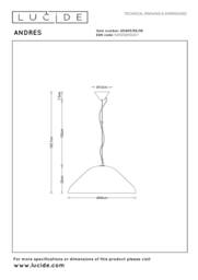 Netlighting Lucide ANDRES Pendant light Ø 56 cm 1xE27 Cream - Vibes - thumbnail 4