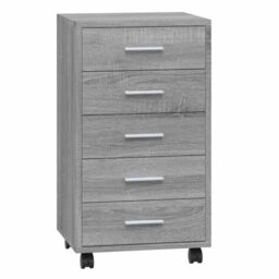 Berkfield Home Drawer Cabinet with Castors Grey Sonoma Engineered Wood - thumbnail 2