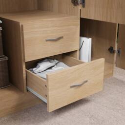 HD Designs Riano 3 Door 2 Drawer Mirrored Wardrobe Storage Organizer in Brown - thumbnail 8