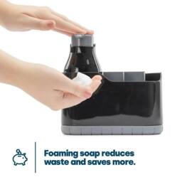 NESTLUNE Black Sink Caddy with Foam Soap Dispenser Kitchen - thumbnail 4