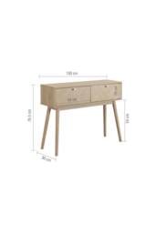 Birlea Herringford Console Table Hall Table Dressing Table Oak Parquet Design in Brown - thumbnail 9