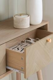 Birlea Herringford Console Table Hall Table Dressing Table Oak Parquet Design in Brown - thumbnail 2