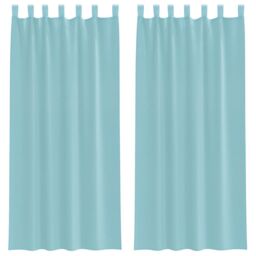 Berkfield Home Voile Curtains with Loops 2 pcs Turquoise 140x245 cm - thumbnail 2