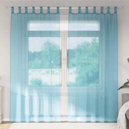 Berkfield Home Voile Curtains with Loops 2 pcs Turquoise 140x245 cm