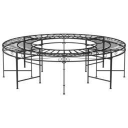 Berkfield Home Round Tree Bench Ã˜160 cm Black Steel - thumbnail 3