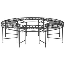 Berkfield Home Round Tree Bench Ã˜160 cm Black Steel - thumbnail 2