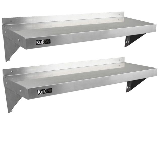 Monstershop 2 x KuKoo Stainless Steel Shelves 1250mm x 300mm in Silver - image 1