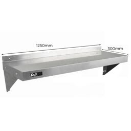 Monstershop 2 x KuKoo Stainless Steel Shelves 1250mm x 300mm in Silver - thumbnail 3
