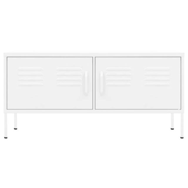 Berkfield Home TV Cabinet White 105x35x50 cm Steel - Size: 105 x 35 x 50 cm - image 1