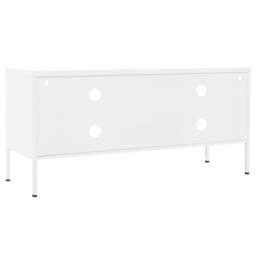 Berkfield Home TV Cabinet White 105x35x50 cm Steel - Size: 105 x 35 x 50 cm - thumbnail 5