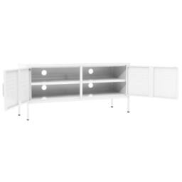 Berkfield Home TV Cabinet White 105x35x50 cm Steel - Size: 105 x 35 x 50 cm - thumbnail 6