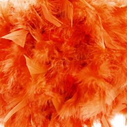 Happy Homewares Eye-Catching & Modern Genuine Feather Decorated Pendant Light Shade in Orange - Size: 10 inches - thumbnail 2
