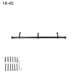 "NESTLUNE 18-45"" Extendable Metal Curtain Pole in Black - Size: 100 cm width x 130 cm drop" - thumbnail 1