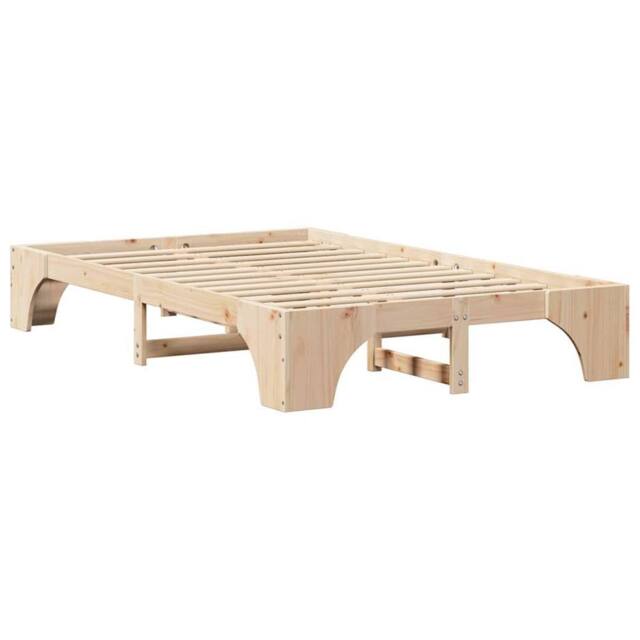 Berkfield Home Bed Frame Natural wood Solid Pine wood 120 x 190 cm in Light Tan - image 1