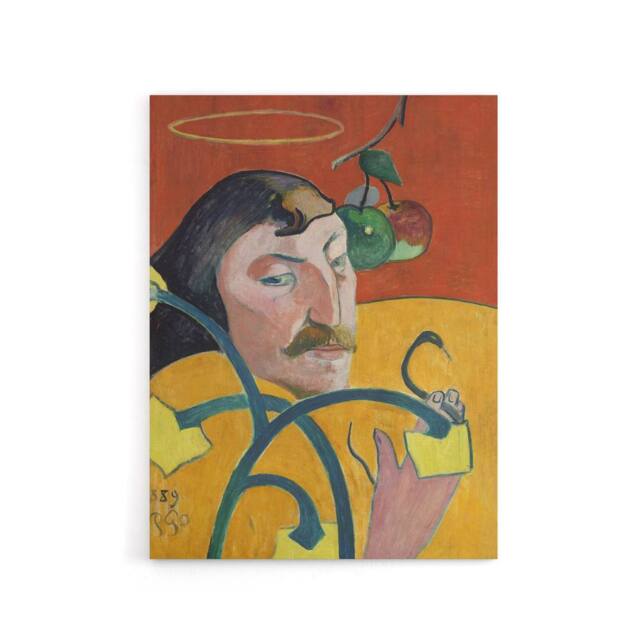 "Artery8 Self Portrait with Halo & Snake Gauguin Canvas Wall Art Print - Size: W12"" x H16""" - image 1