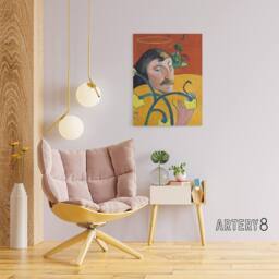 "Artery8 Self Portrait with Halo & Snake Gauguin Canvas Wall Art Print - Size: W12"" x H16""" - thumbnail 3