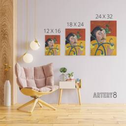 "Artery8 Self Portrait with Halo & Snake Gauguin Canvas Wall Art Print - Size: W12"" x H16""" - thumbnail 4