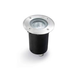 Netlighting Gea Round Recessed Floor Light Stainless Steel Aisi 316 IP67 GU10 in Grey