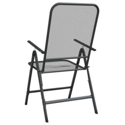 Berkfield Home Folding Garden Chairs 2 pcs Expanded Metal Mesh Anthracite in Black - thumbnail 6