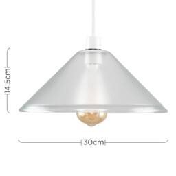 EONLION Shade Modern Tapered Frosted Glass Pendant Lampshade Living Room in White - thumbnail 2