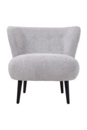 Living and Home Upholstered Chenille Louge Chair in Grey - thumbnail 3