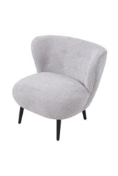Living and Home Upholstered Chenille Louge Chair in Grey - thumbnail 4