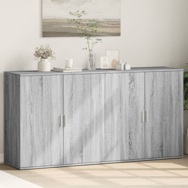 Berkfield Home Sideboards 2 pcs Grey Sonoma 79x38x80 cm Engineered Wood - Size: 79 x 38 x 80 cm - image 1