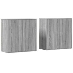 Berkfield Home Sideboards 2 pcs Grey Sonoma 79x38x80 cm Engineered Wood - Size: 79 x 38 x 80 cm - thumbnail 2