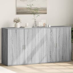 Berkfield Home Sideboards 2 pcs Grey Sonoma 79x38x80 cm Engineered Wood - Size: 79 x 38 x 80 cm - thumbnail 1