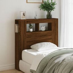 Berkfield Home LED Headboard Brown Oak 100x18.5x103.5 cm Engineered Wood - thumbnail 4