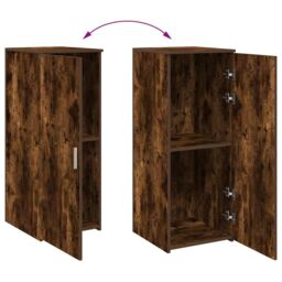 Berkfield Home Storage Cabinet Smoked Oak 40x45x103.5 cm Engineered Wood in Brown - thumbnail 8