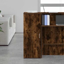 Berkfield Home Storage Cabinet Smoked Oak 40x45x103.5 cm Engineered Wood in Brown - thumbnail 3