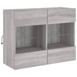 Berkfield Home TV Wall Cabinet with LED Lights Grey Sonoma 78.5x30x60.5 cm - thumbnail 3