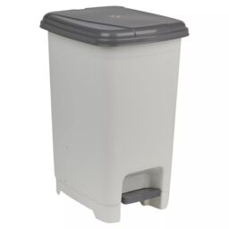 EONLION 15L Slim Pedal Bin - Plastic Waste Can for Kitchen & Bathroom in Khaki - thumbnail 2