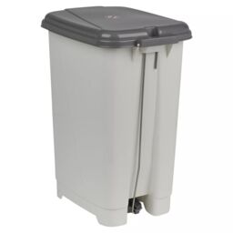 EONLION 15L Slim Pedal Bin - Plastic Waste Can for Kitchen & Bathroom in Khaki - thumbnail 3