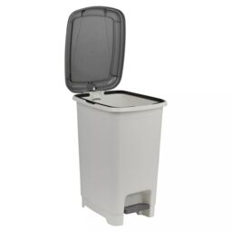 EONLION 15L Slim Pedal Bin - Plastic Waste Can for Kitchen & Bathroom in Khaki - thumbnail 4