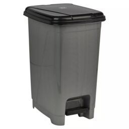 EONLION 15L Slim Pedal Bin - Plastic Waste Can for Kitchen & Bathroom in Khaki - thumbnail 5