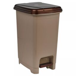 EONLION 15L Slim Pedal Bin - Plastic Waste Can for Kitchen & Bathroom in Khaki - thumbnail 8