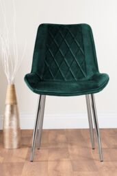 FurnitureboxUK Carson White Marble Effect Dining Table & 6 Pesaro Silver Chairs in Green - thumbnail 4