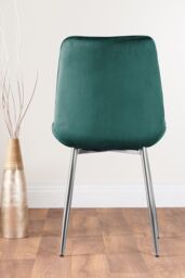 FurnitureboxUK Carson White Marble Effect Dining Table & 6 Pesaro Silver Chairs in Green - thumbnail 6