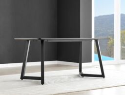 FurnitureboxUK Carson White Marble Effect Dining Table & 6 Pesaro Silver Chairs in Green - thumbnail 8