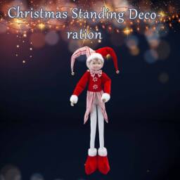 VFM e-Store Christmas Standing Elf Decoration 66cm x 14cm Red X 1 - Size: 66 cm x 14 cm - thumbnail 3