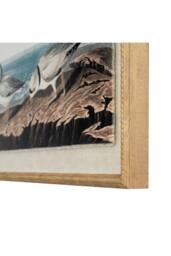 KDMD Flora & Fauna Plovers on Linen Wall Art with Beaded Frame in Brown - thumbnail 2