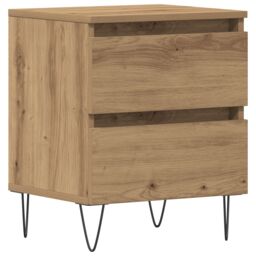 Berkfield Home Bedside Cabinet Artisan Oak 40x35x50 cm Engineered Wood in Brown - Size: 40 x 35 x 50 cm - thumbnail 2