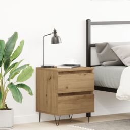 Berkfield Home Bedside Cabinet Artisan Oak 40x35x50 cm Engineered Wood in Brown - Size: 40 x 35 x 50 cm - thumbnail 1