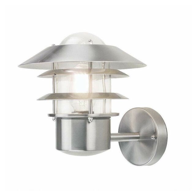 Loops Outdoor IP44 Wall Light Stainless Steel LED E27 60W in Metallics