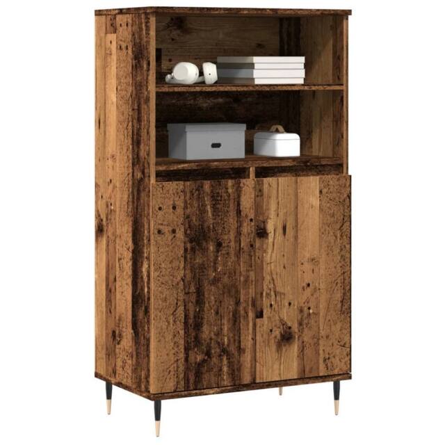 Berkfield Home Highboard Old Wood 60x36x110 cm Engineered Wood in Brown - Size: 60 x 36 x 110 cm - image 1