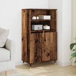 Berkfield Home Highboard Old Wood 60x36x110 cm Engineered Wood in Brown - Size: 60 x 36 x 110 cm - thumbnail 2
