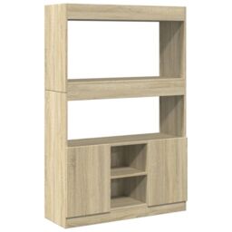 Berkfield Home Highboard¬†Sonoma Oak 92x33x140 cm Engineered Wood in Brown - Size: 92 x 33 x 140 cm - thumbnail 2